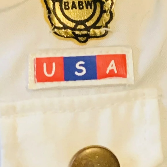 Build A Bear Workshop Brown Bear Plush White Navy Uniform Shirt Stuffed Animal - Picture 2 of 12